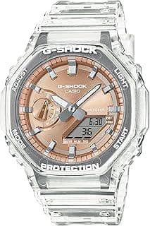 Relógio Casio G-Shock octogonal com mostrador de resina translúcida em ouro rosa
