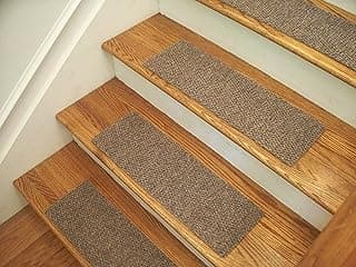 Tapetes essenciais para escada - Estilo: berbere - Cor: Cinza bege - Tamanho: 61 cm x 20 cm - Conjunto de 13