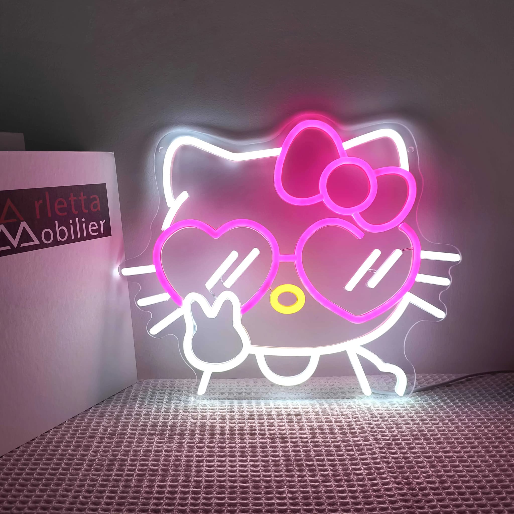 Luminária LED Neon Hello Kitty Luz Noturna para Quarto Infantil Decoração de Casa Presente de Aniversário