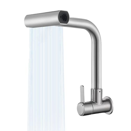 YESOP Torneira De Parede Cozinha Gourmet Cuba Monocomando Lavabo Pia Aço Inoxidável Prata