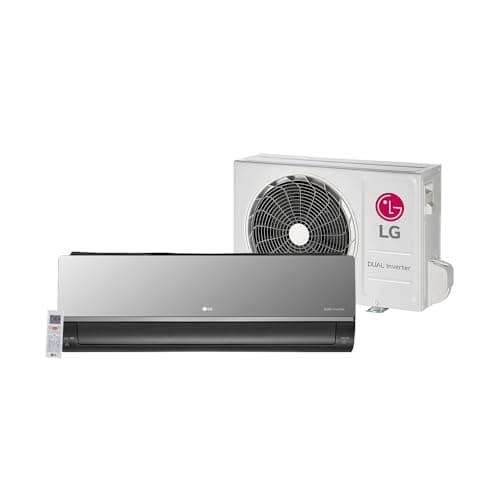 Ar Condicionado Split Hi Wall Inverter LG Artcool 12000 BTU/h, unidade externa branca e interna cinza