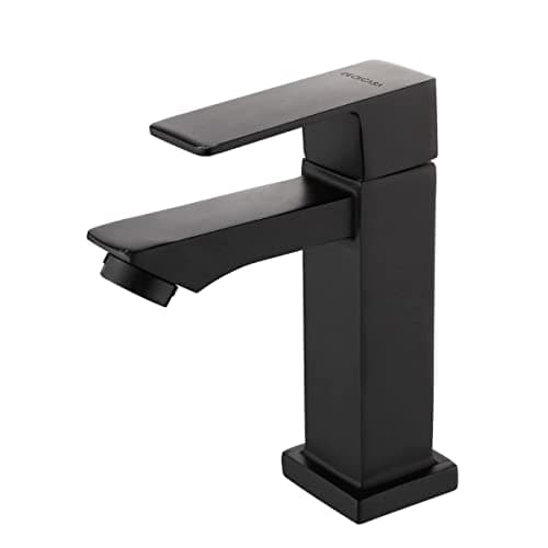 Torneira Banheiro Luxo Quadrada 1/4 Volta Inox Aço Preta Bancada Pia Banheiro Alto Padrão