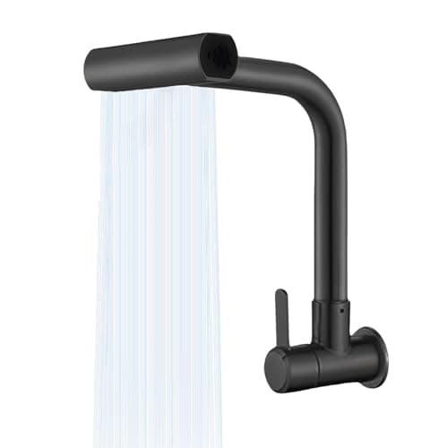 YESOP Torneira De Parede Cozinha Gourmet Cuba Monocomando Lavabo Pia Aço Inoxidável Preto