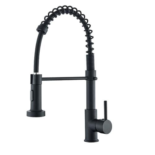 TINICO Torneira Cozinha Gourmet Monocomando Aço Inox Com Spray Extensor,Torneiras Misturadoras de água Quente e Fria,Dois Modos de Distribuição de água(Spray e Stream),Preto