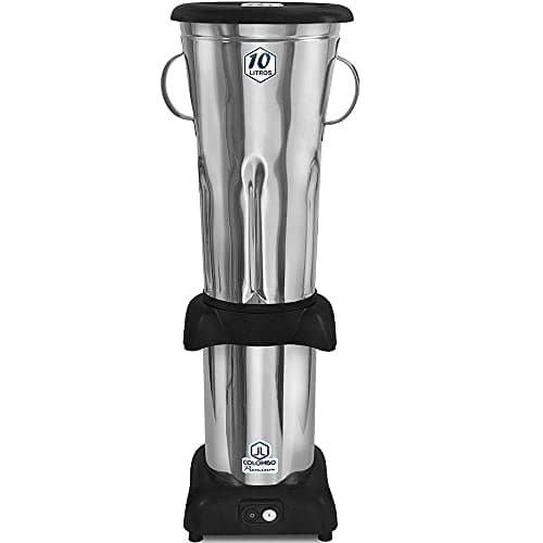 Liquidificador industrial 10 litros JL Colombo, bivolt, com tampa e base pretas, fundo branco