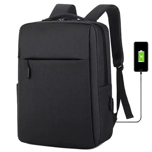 Mochila Executiva Unissex Slim para Notebook - Impermeável, Porta USB, Vários Compartimentos – Ideal para Trabalho, Estudos e Viagens (Preto)