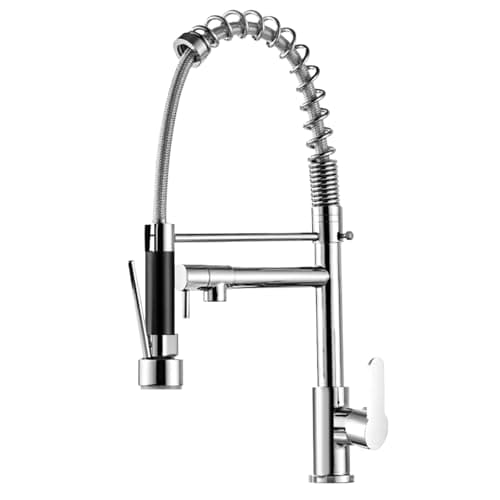 Torneira Gourmet Cozinha Monocomando, Torneira de Cozinha Bancada Com Spray Extensor, Volante Em Alavanca, Fácil Encaixe (prateado)