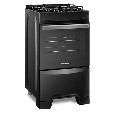 Fogão 4 Bocas Mesa de Vidro Preto Continental FC4GP