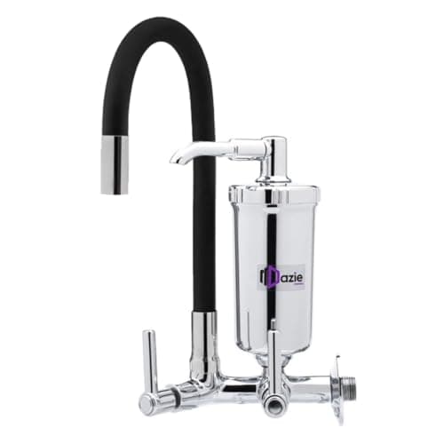 Torneira para Cozinha Bica Flexível Móvel Emborrachada Preta Parede Abs