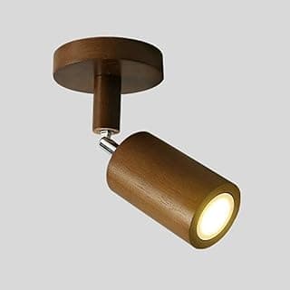Luminária minimalista moderna em madeira de nogueira com refletor LED