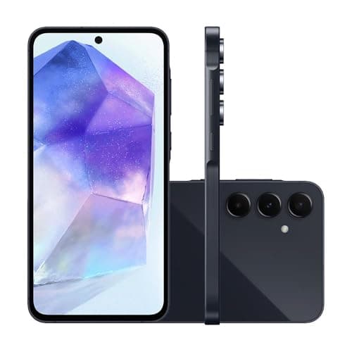 Samsung Galaxy A55 5G, câmera tripla, azul escuro, 128GB, Super AMOLED, 120Hz