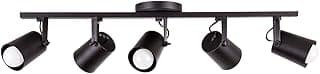 Spot Sobrepor Luminária de Teto Direcionável Fokus Trilho 05 Lâmpadas E27 Moderno Bivolt (Preto)