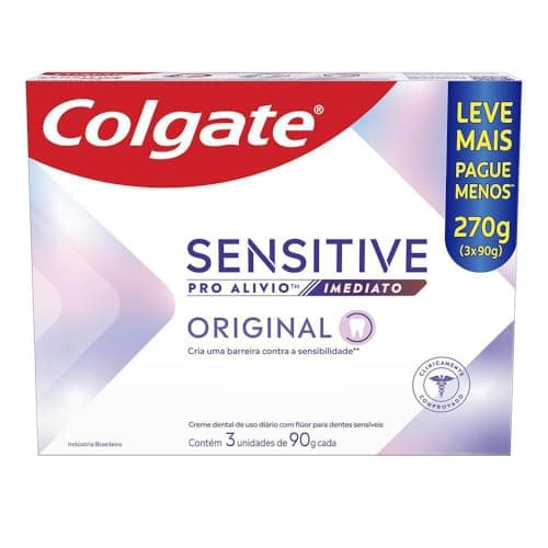 Creme Dental Para Sensibilidade Colgate Sensitive Pro-Alívio Imediato Original 90g Leve 3 Pague 2