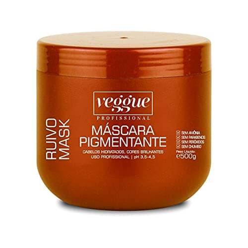 Máscara Capilar Tonalizante Ruivo Cobre Veggue Profissional 500g