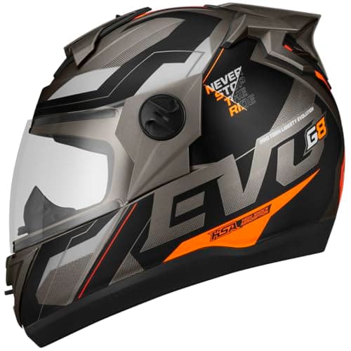 CAPACETE FECHADO PRO TORK EVOLUTION 788 G8 EVO FOSCO GRAFITE - LARANJA TAM. 58