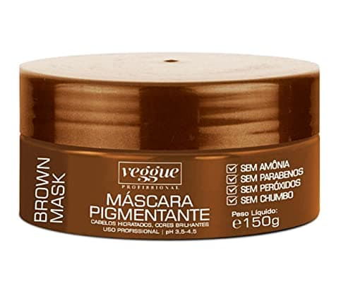 Máscara Pigmentante Marrom, Castanho Iluminado, Veggue Profissional 150g