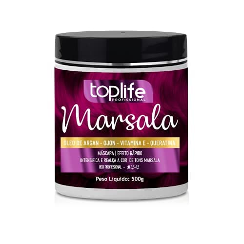 Máscara Matizadora e Tonalizante Marsala Toplife Profissional 500g