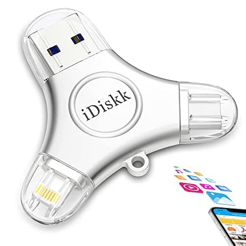 Pen drive iDiskk 1TB para iPhone, USB-C e SD/TF