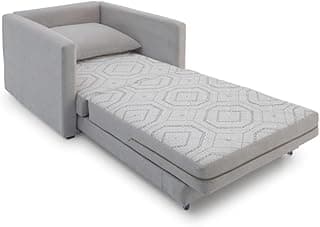 Poltrona Sofá Cama Solteiro 85cm Trento Bege Estofama