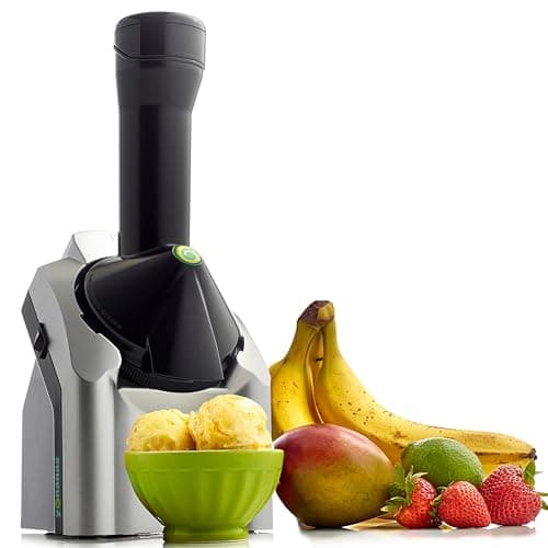 Yonanas 902 Classic Vegan, Máquina de Servir Sorvete de Frutas Congeladas Sem Laticínios, Inclui 36 Receitas, 200 Watts, Prata