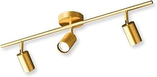 Luminária tripla de LED para teto em ouro com lâmpadas GU10 brancas quentes