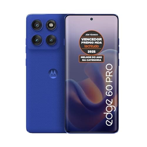 Smartphone Motorola Edge 60 PRO 5G - 256GB 24GB (12GB RAM+12GB Ram Boost) Tela Quad-Curve moto AI 50MP Sony Camera ultrarresistencia militar IP68 + IP69 - Azul Marinho