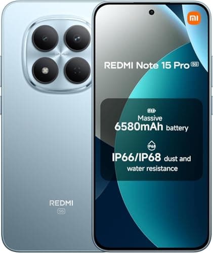 Smartphone Xiaomi Redmi Note 15 Pro 5G 256GB - 8GB Ram (Preto) com câmera quadrada e resistência à água.