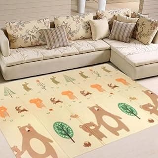 Lojas Q2 Tapete Infantil Dobrável Dupla Face 200 x 150cm Branco Urso