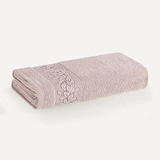 Toalha de Banho Karsten Provence Malva com Barra Jacquard