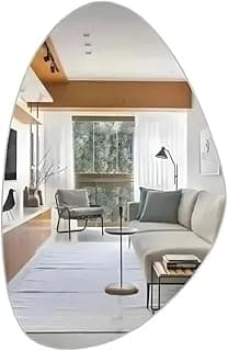 Espelho decorativo orgânico oval 80x60cm para sala de estar