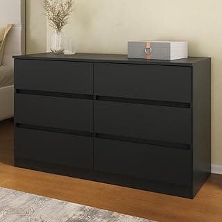 Multimóveis Cômoda com 6 Gavetas 120cm Mp4396 Preto para Quarto