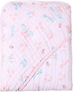 Toalha de banho rosa com estampa de borboletas, borboletas e flores