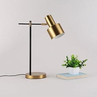 Luminária Abajur de Mesa Articulável Moderna com LED, 110V, Design Minimalista (Dourado)