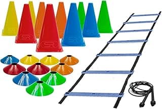 Escada + Corda +10 Pratos +10 Cones P/Treinamento Funcional