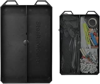 Bandeja dupla StealthMounts preta com compartimentos para ferramentas e materiais de escritório