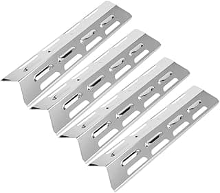 Placas de aquecimento ajustáveis para grelha em aço inoxidável, 4 unidades, fundo branco