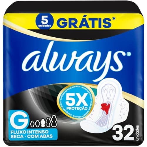 Always Noturno Seca, Absorvente Tamanho G, 32 Unidades