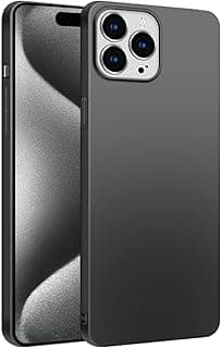 Capa anti-impacto preta ultra fina para iPhone 15 Pro, mostrando a câmera traseira com três lentes.