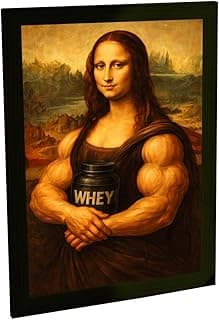 Quadro decorativo Monalisa Musculosa com pote de whey