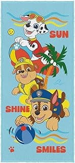 Toalha de banho Patrulha Canina com personagens de socorristas