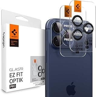 Protetor de tela de lente de câmera GlasTR EZ Fit Optik Pro para iPhone 15 Pro Max/Pro em titânio azul