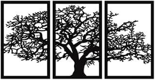 Quadro Decorativo Árvore Da Vida MDF 3mm Vazado Preto