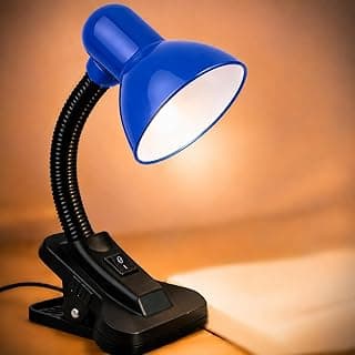 Luminária Mesa Bivolt Articulada Clip Abajur Moderno Escritório Quarto Leitura Decoração Elegante Iluminação Direcionável Compacta Premium Cabeceira Homeoffice Pegador Ajustável Sofisticada (Azul)