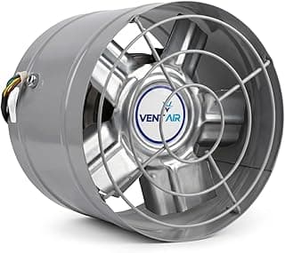 Exaustor Vent Air 20cm Alta Rotação 3500 RPM Bivolt Para Churrasqueira E Coifa Tira Fumaça E Gordura