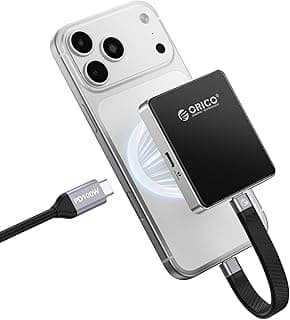 Adaptador ORICO para iPhone com PD100W conectado a um smartphone branco