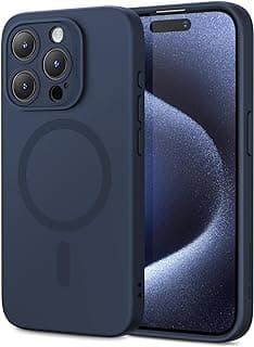 Capa ESR para iPhone 15 Pro MagSafe, silicone líquido, azul escuro, carregamento magnético