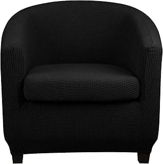Lellen Capa para cadeira Club Barrel e capas de almofada, capa de poltrona redonda com detalhes de banheira, capas de jacquard elásticas reutilizáveis para sala de estar, quarto, escritório, bar,