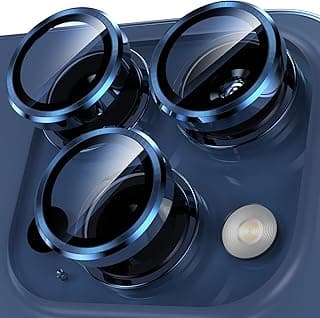 Protetor de lente para câmera YWXTW em titânio azul para iPhone 15 Pro/15 Pro Max