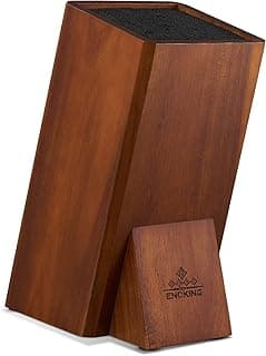 ENOKING Bloco de Faca Universal Sem Facas, Suporte de Faca de Madeira de Acácia/Organizador de Faca com Cerdas de Plástico Removíveis para Rack de Armazenamento de Faca de Balcão de Cozinha