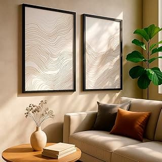 Kit 2 Quadros Decorativos Folhas Tons Verdes Abstrato Natureza Tropical Sala Moderna Quarto Com Moldura